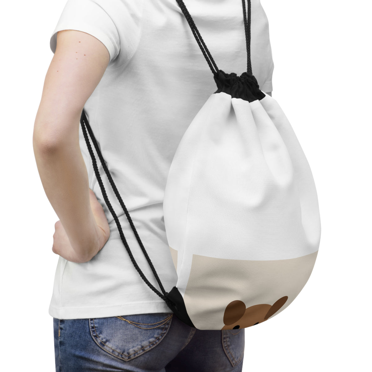 Custom Pet Photo Drawstring Bag