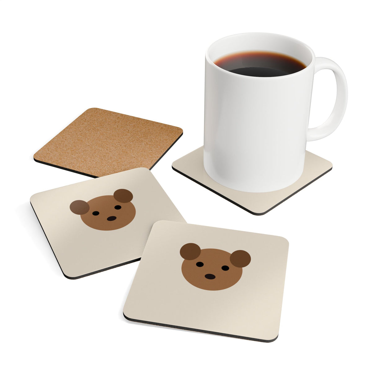 Custom Pet Photo Cork Coaster Set