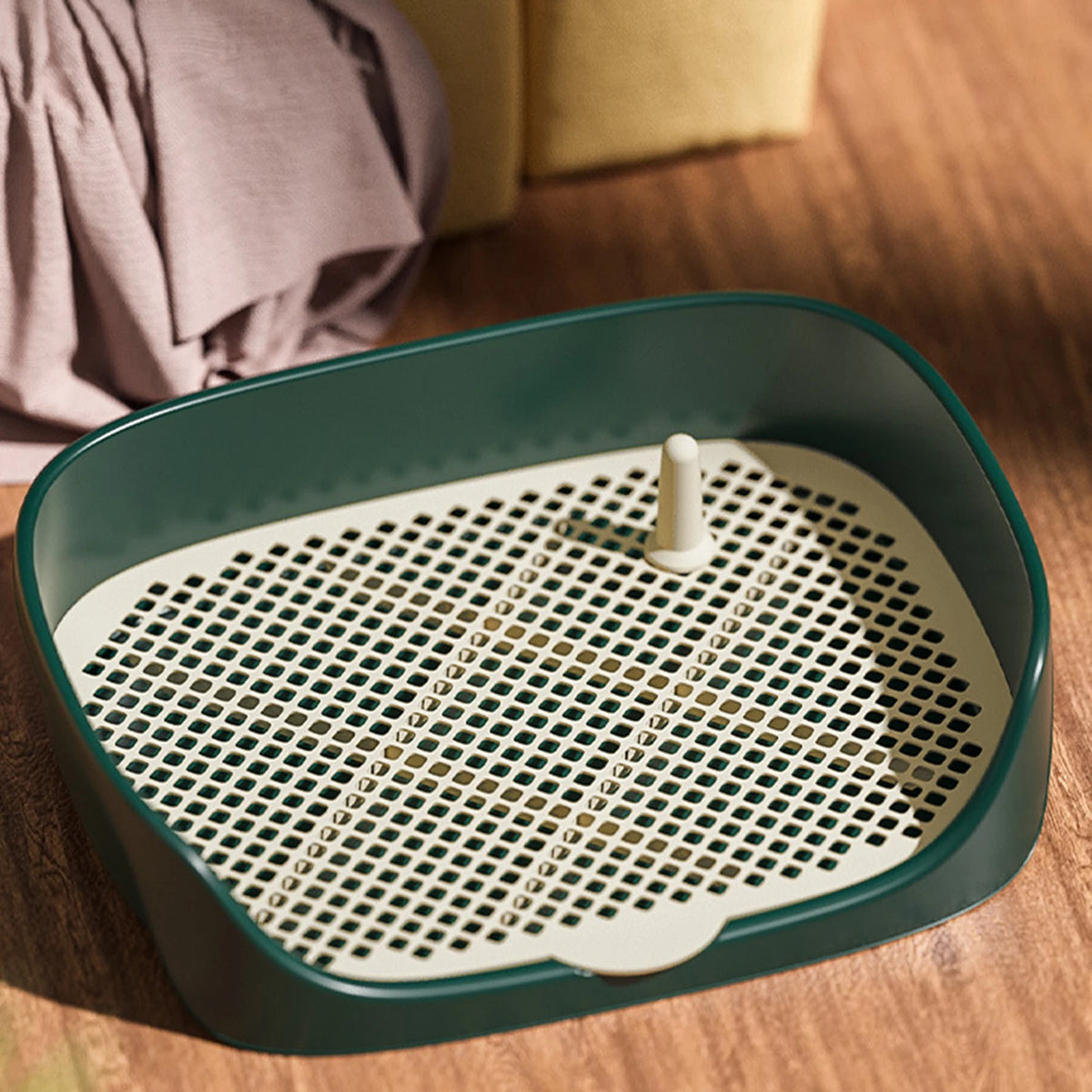 Indoor Dog Potty Tray with Splash Wall, Pee Pad Holder for Puppies