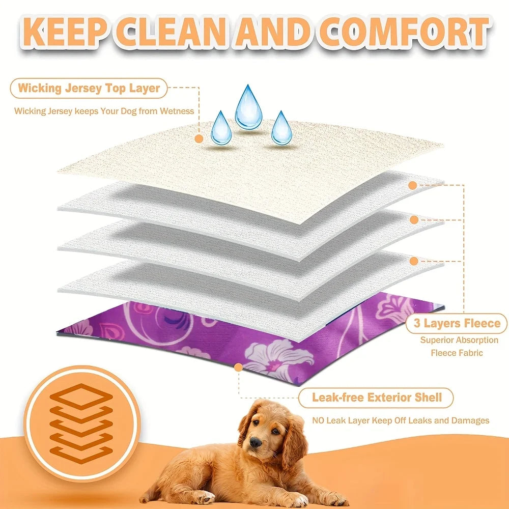 4-Pack Washable Male Dog Diapers with Storage Bag, Anti-Marking
