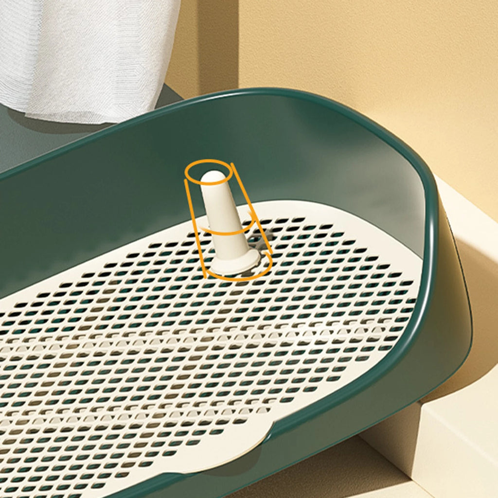 Indoor Dog Potty Tray with Splash Wall, Pee Pad Holder for Puppies