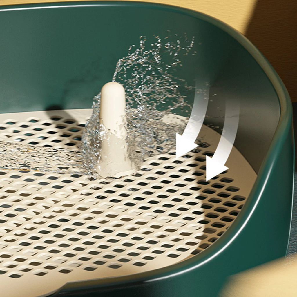 Indoor Dog Potty Tray with Splash Wall, Pee Pad Holder for Puppies