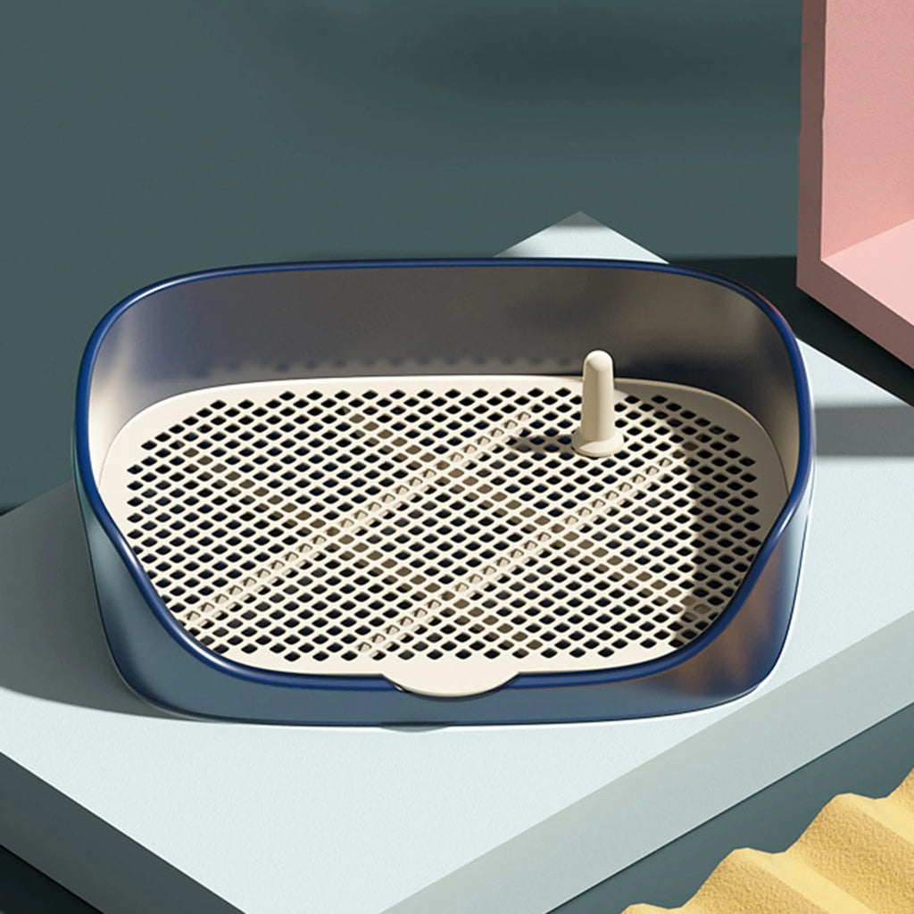 Indoor Dog Potty Tray with Splash Wall, Pee Pad Holder for Puppies
