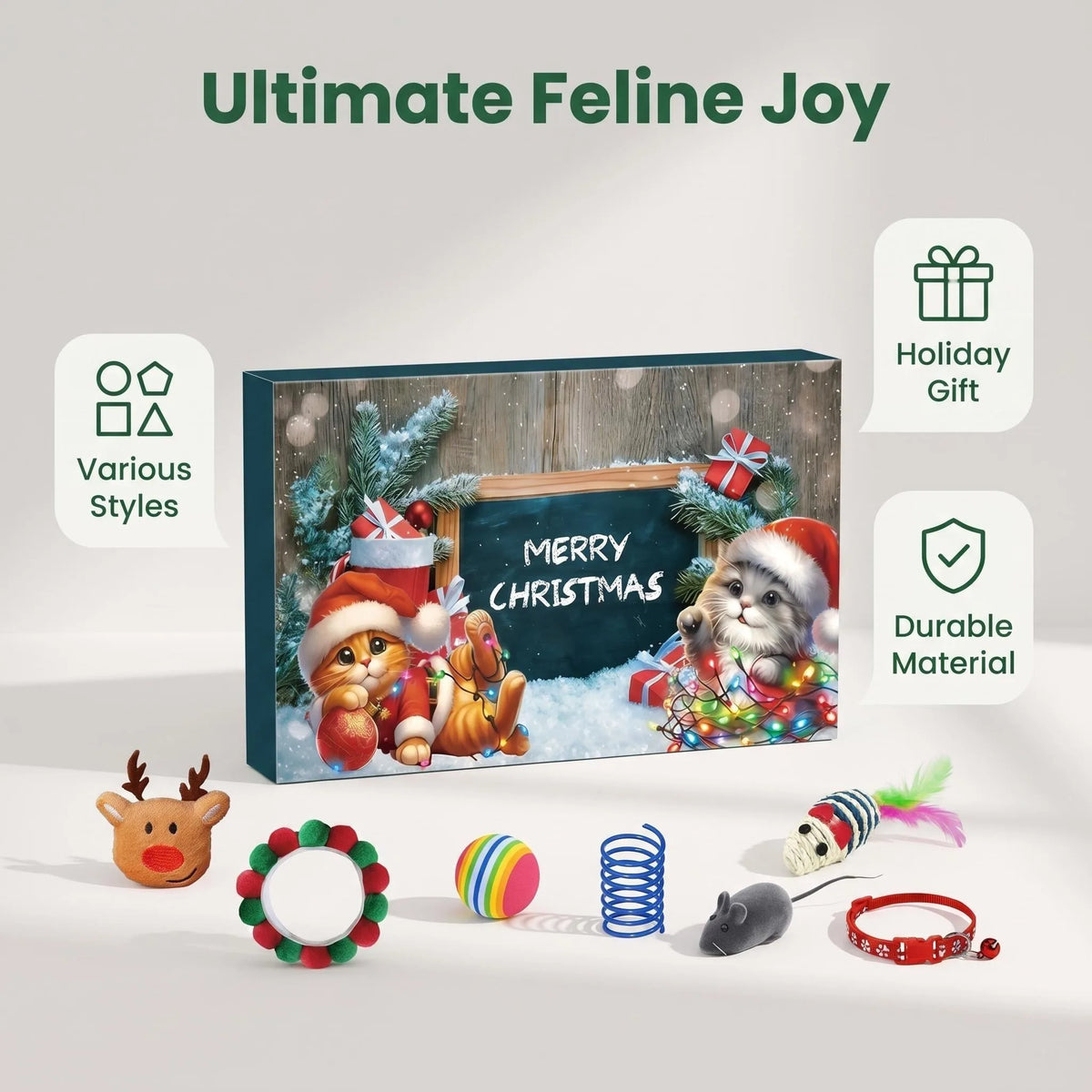 Christmas Cat Toy Blind Box Set 24 Pieces Pet Kitten Surprise