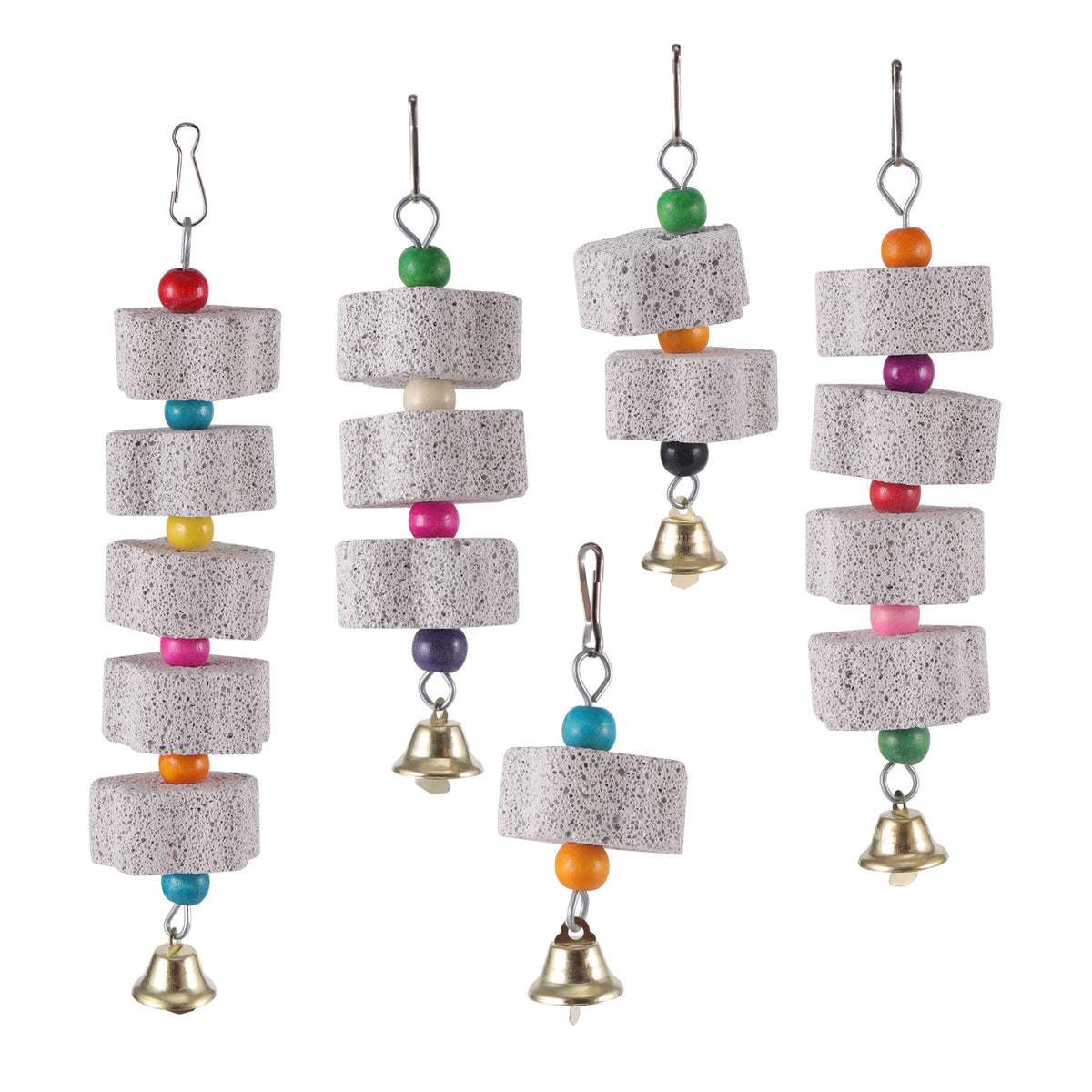 Mineral Beak Grinding Stone for Parakeets, Hanging Flower Cage Toy