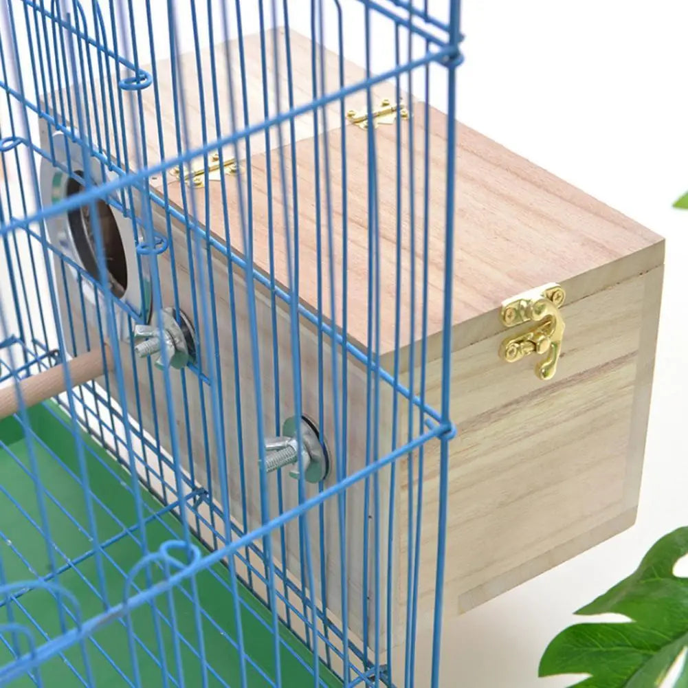 Wooden Bird Nesting Box for Parrots and Budgies, Breeding House