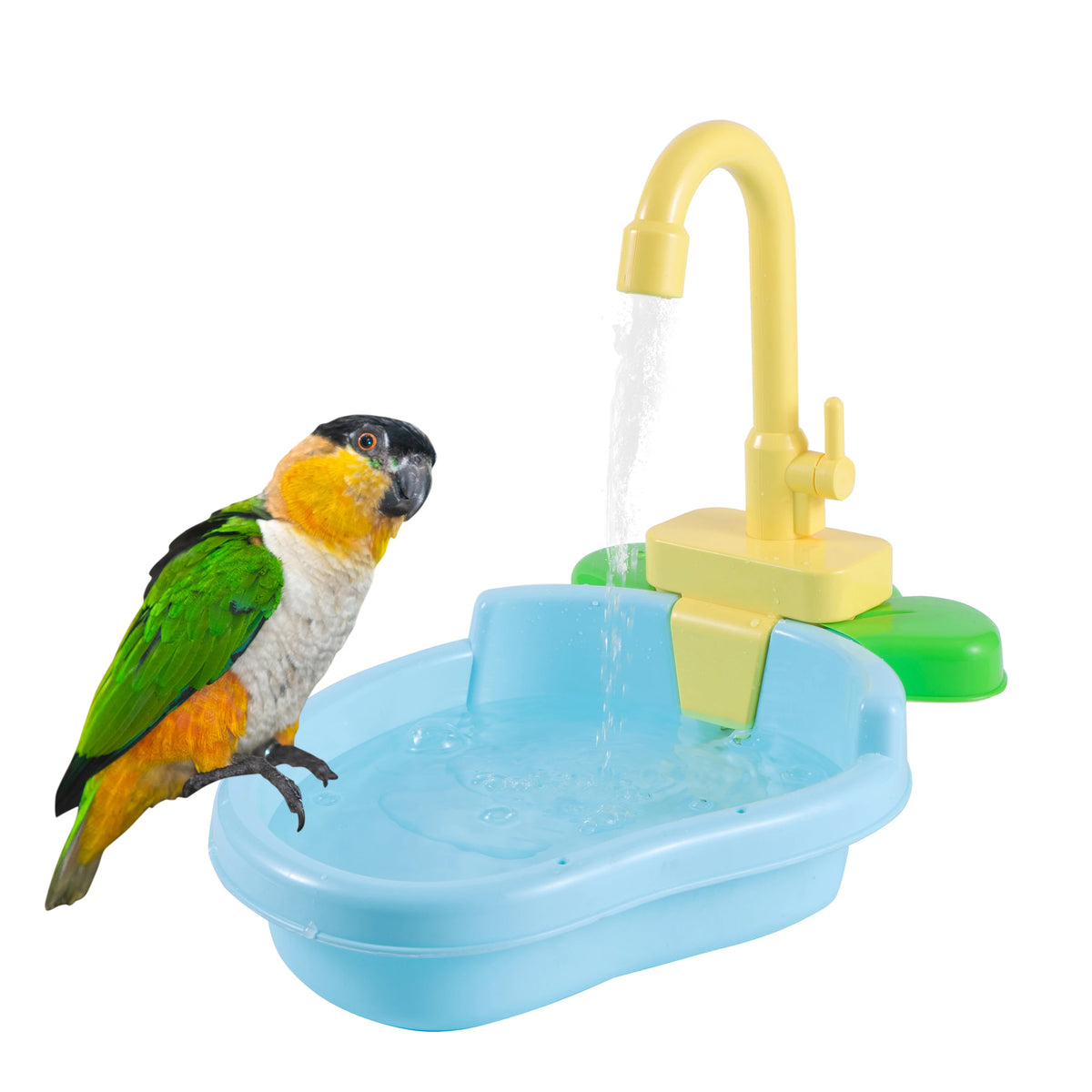 Automatic Pet Bird Shower Bath, Cage-Mounted Rain Basin for Parrots and Parakeets