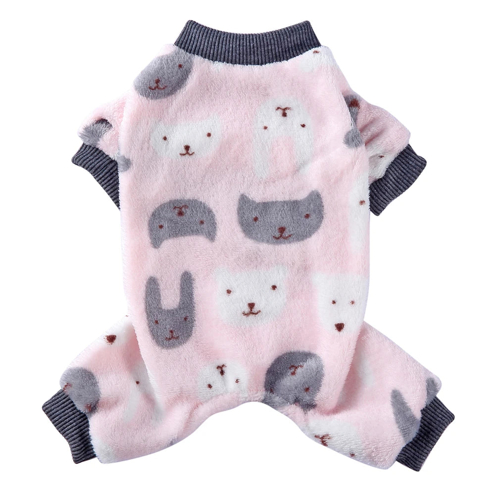 Christmas Fleece Pajamas Jumpsuit for Small Dogs & Cats