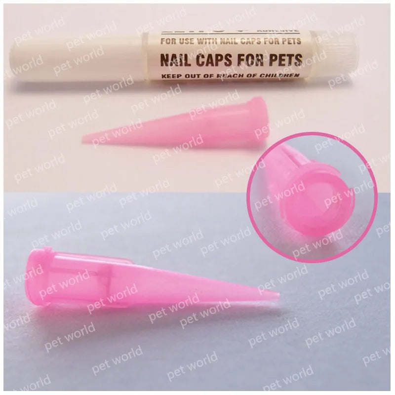 Soft Cat Nail Caps with Adhesive Glue and Applicator, 20-Pack Set