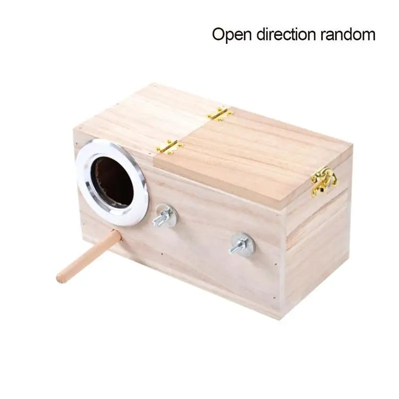 Wooden Bird Nesting Box for Parrots and Budgies, Breeding House