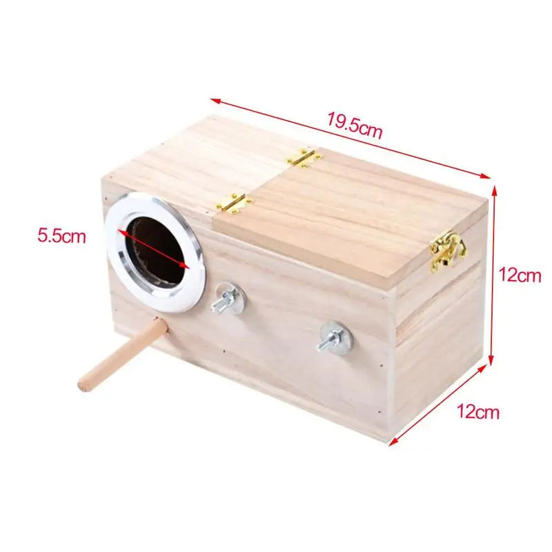 Wooden Bird Nesting Box for Parrots and Budgies, Breeding House