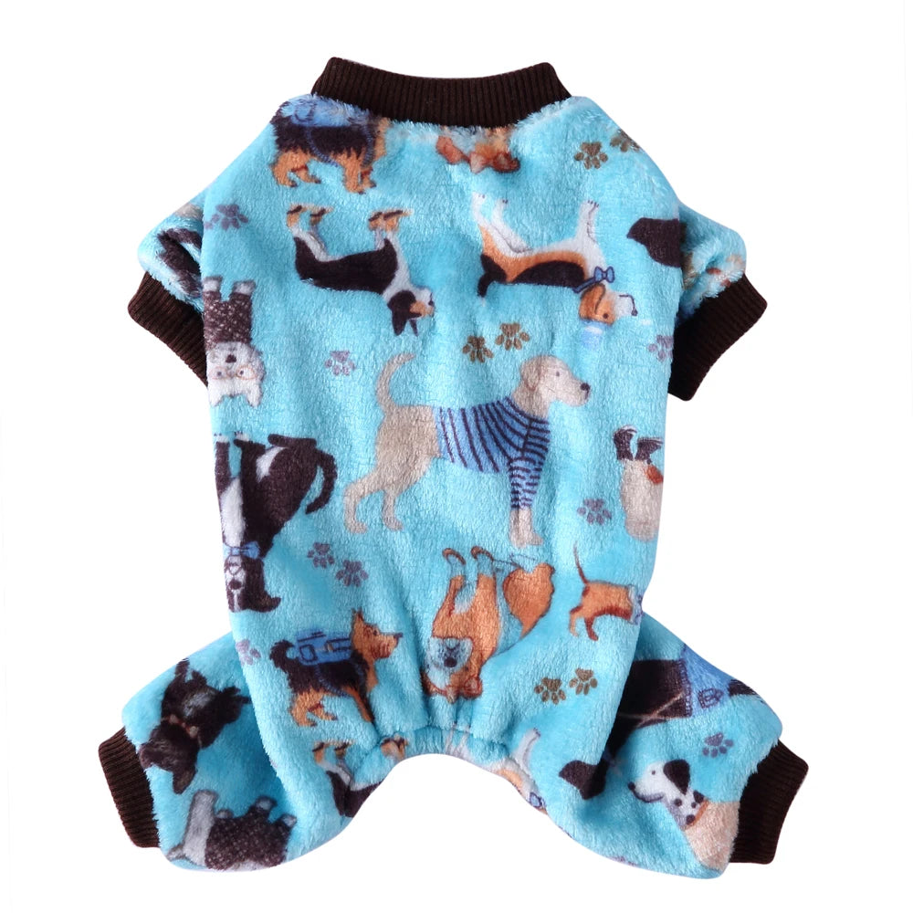 Christmas Fleece Pajamas Jumpsuit for Small Dogs & Cats