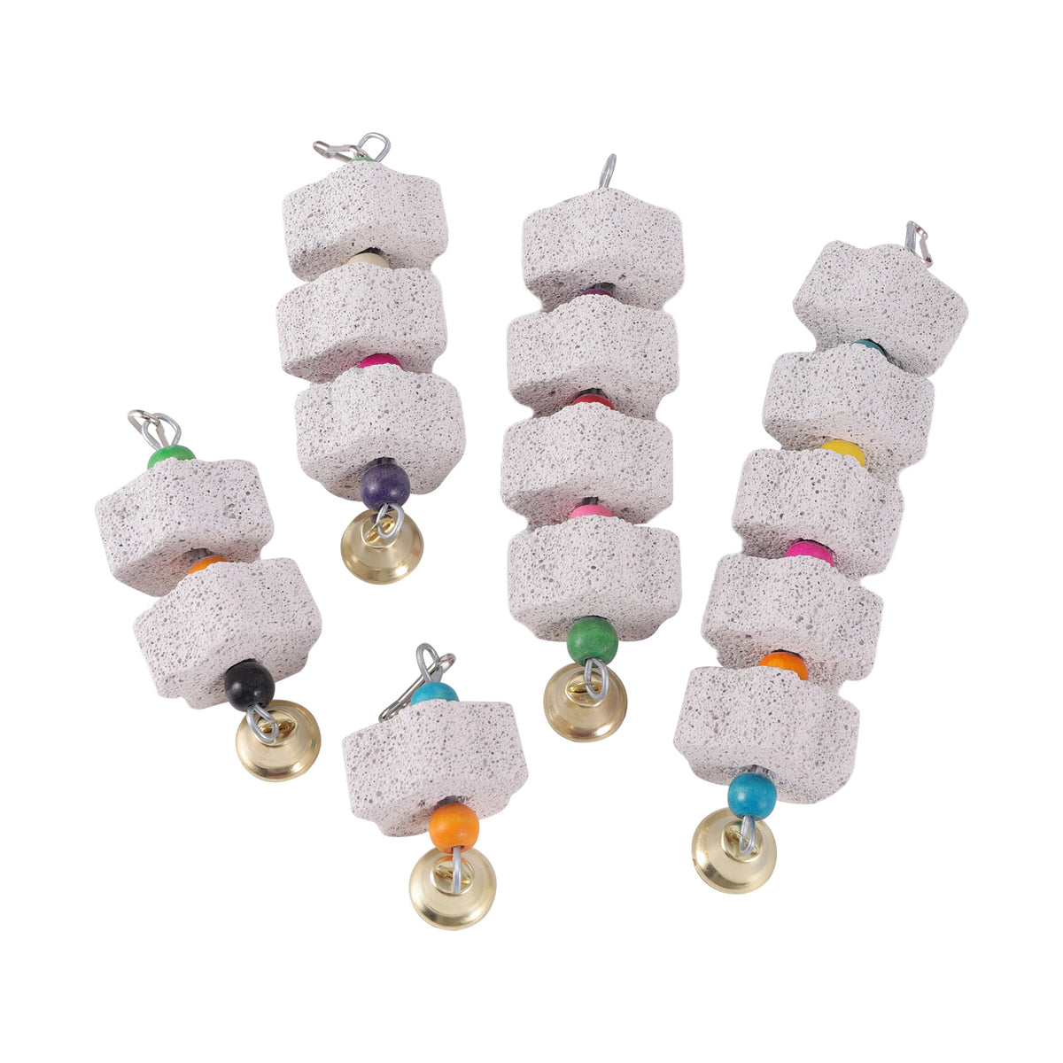 Mineral Beak Grinding Stone for Parakeets, Hanging Flower Cage Toy