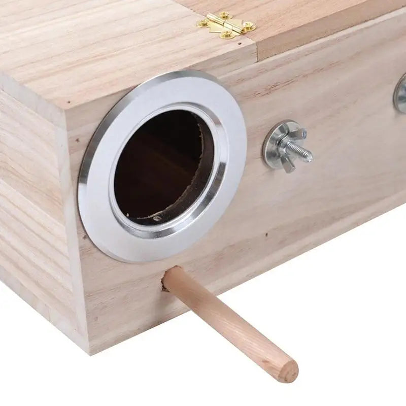 Wooden Bird Nesting Box for Parrots and Budgies, Breeding House