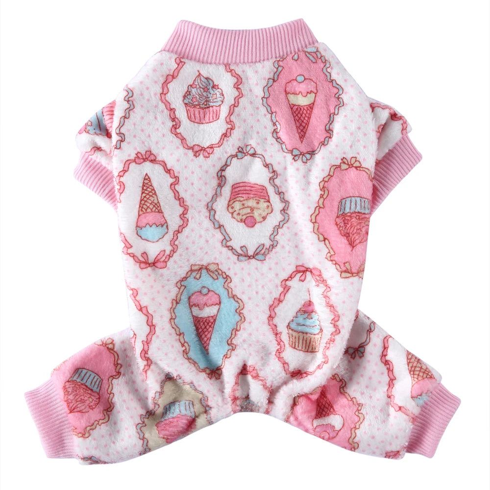 Christmas Fleece Pajamas Jumpsuit for Small Dogs & Cats