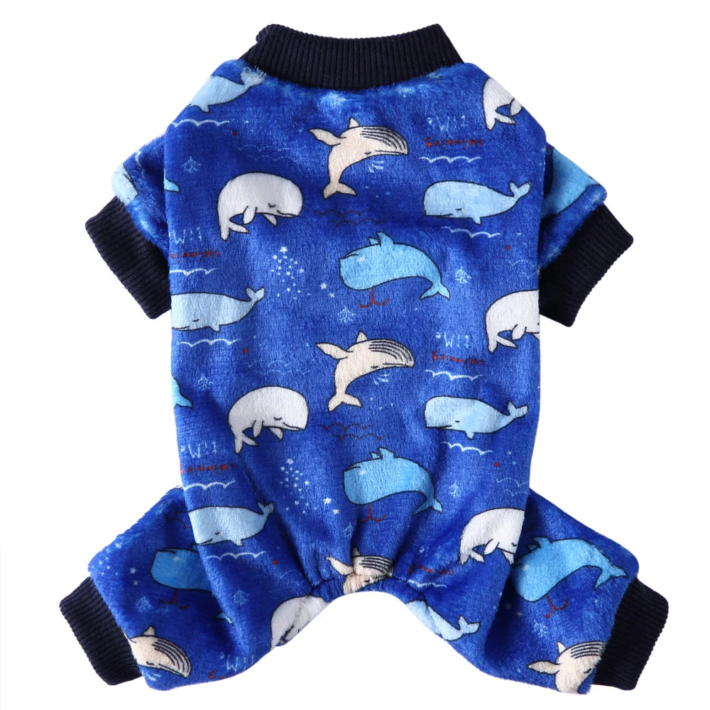 Christmas Fleece Pajamas Jumpsuit for Small Dogs & Cats