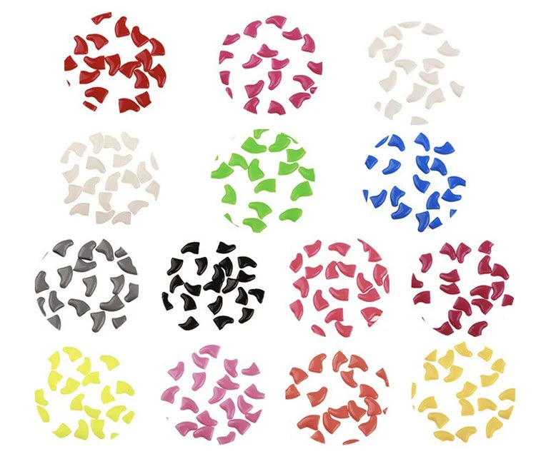 Soft Cat Nail Caps with Adhesive Glue and Applicator, 20-Pack Set