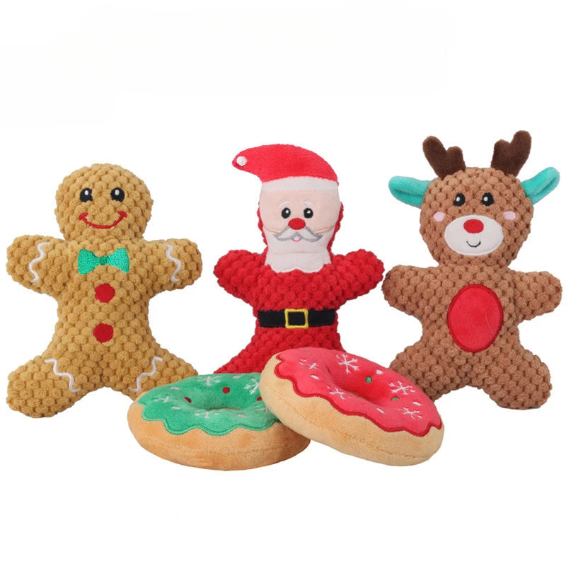 Plush Christmas Squeaky Dog Toy