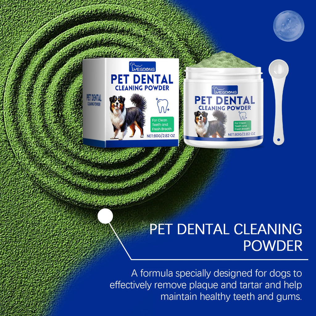 Pet Teeth Cleaning Powder for Dogs and Cats, Tartar & Bad Breath Care