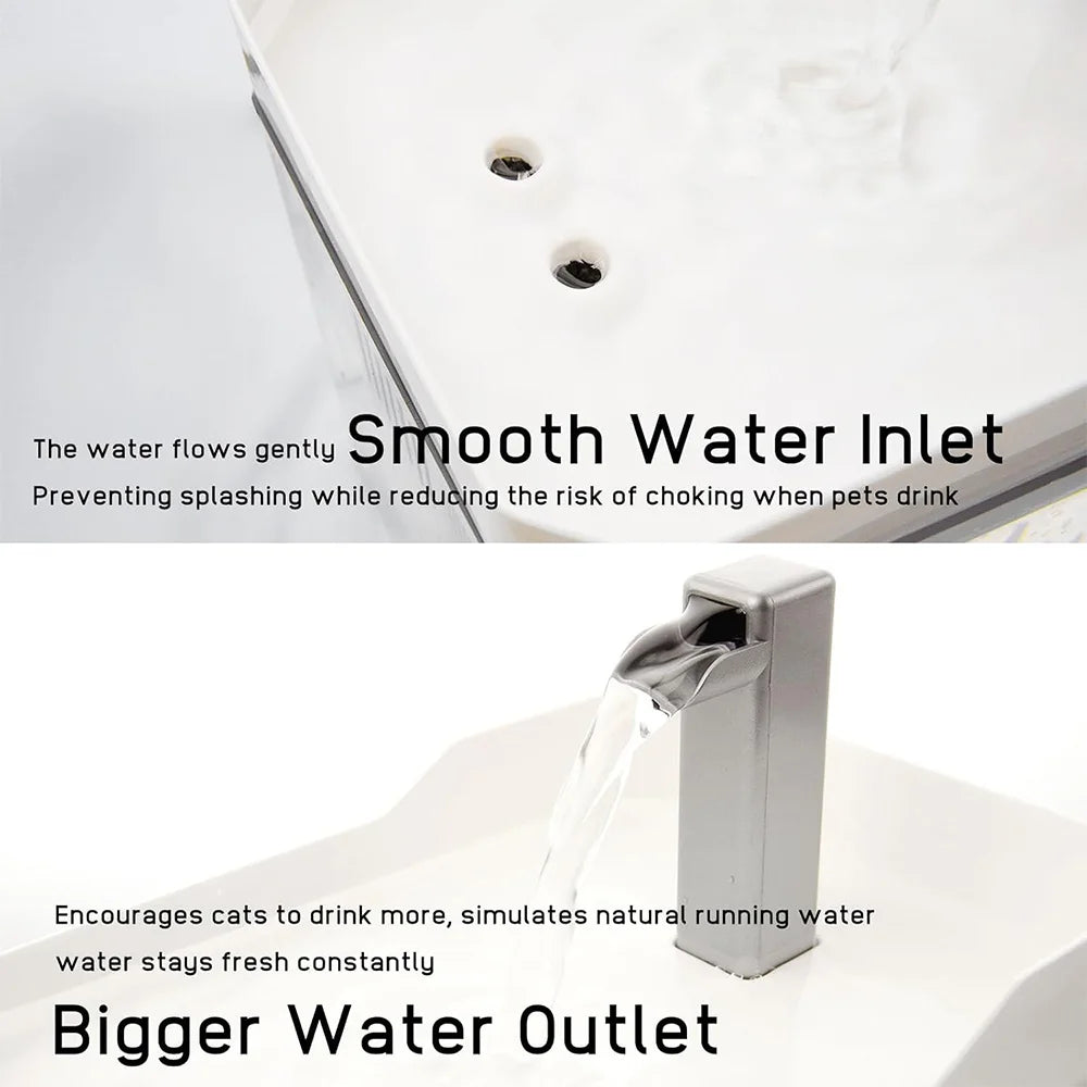 1.5L USB Cat Water Fountain with Circulating Filter Quiet Pet Drinker