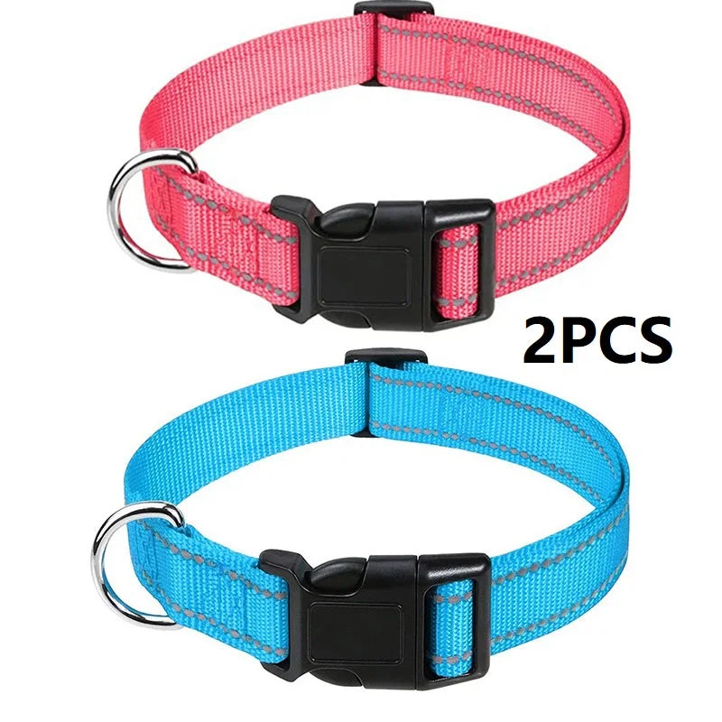 Adjustable Nylon Dog Collar, Soft Buckle Collar for Puppies & Dogs