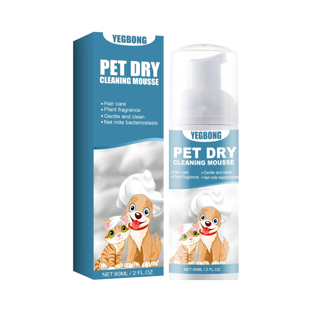 Waterless Pet Dry Shampoo Foam for Dogs & Cats, Odor Neutralizing