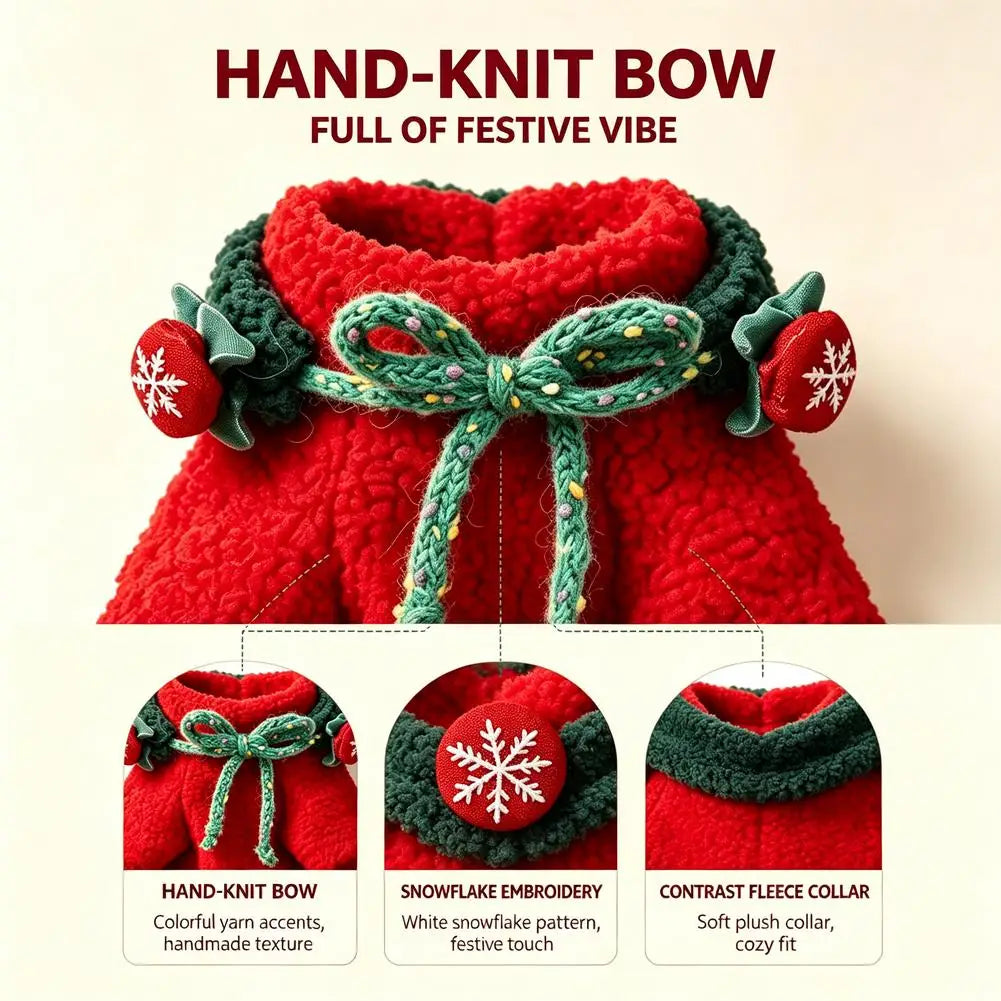 Christmas Red & Green Dog Sweater, Xmas Holiday Pet Clothes