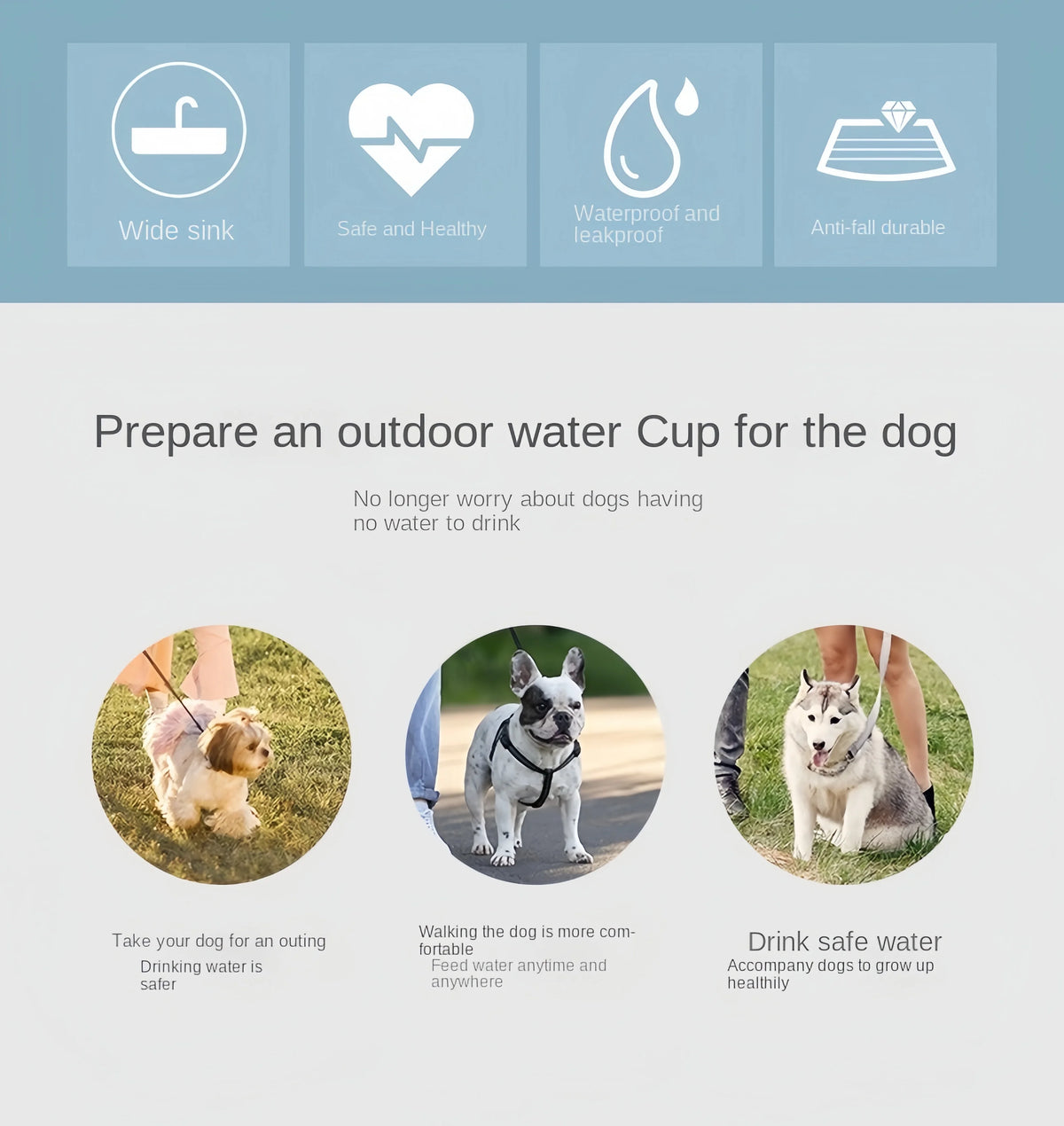 2-in-1 Pet Travel Water Bottle with Food Container for Dogs & Cats
