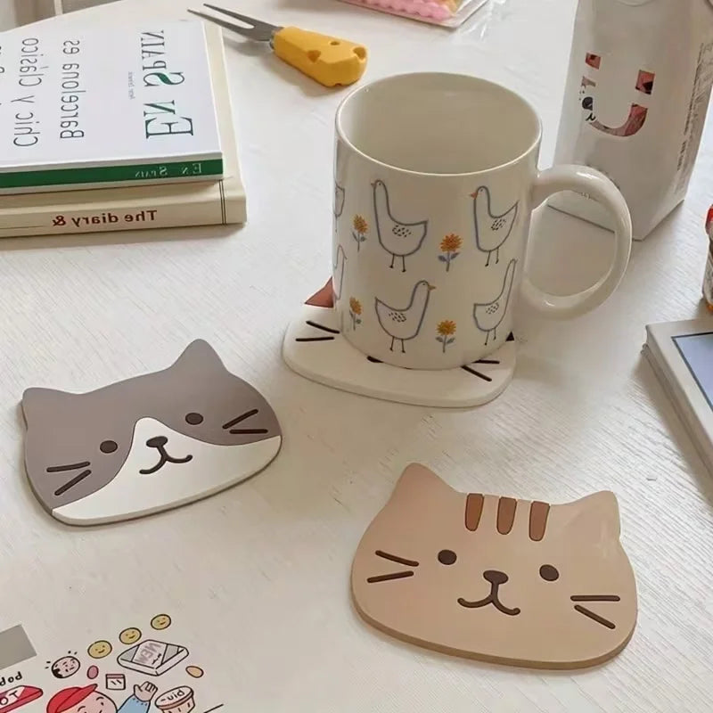 Heat-Resistant Cat Coasters Set of 3, Cute Cat Lover Home Decor