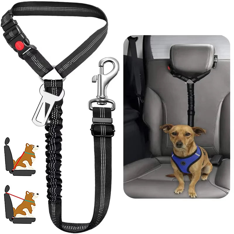 2-in-1 Dog Harness with Leash and Car Seat Belt Strap