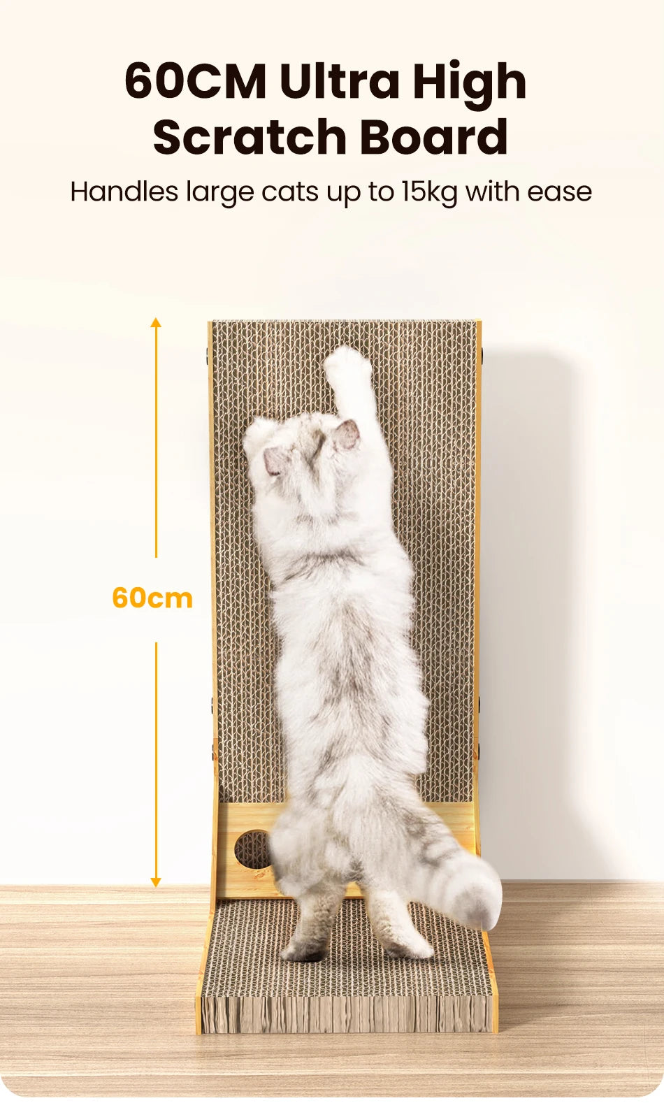 L-Shaped Cat Scratcher Board & Furniture Protector Scratch Mat