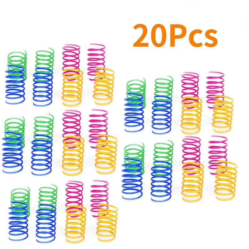 Colorful Cat Spring Coil Toys, Interactive Kitten Spiral Springs