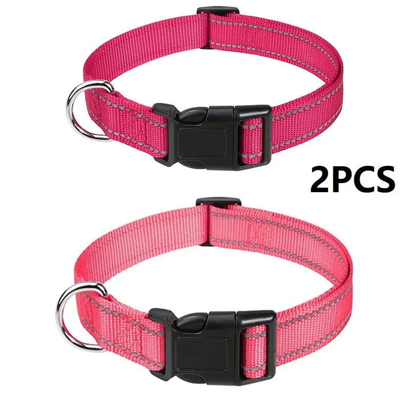 Adjustable Nylon Dog Collar, Soft Buckle Collar for Puppies & Dogs