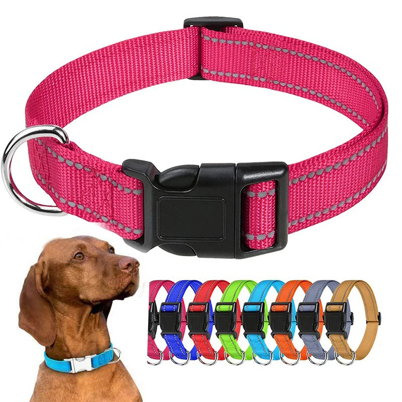 Adjustable Nylon Dog Collar, Soft Buckle Collar for Puppies & Dogs