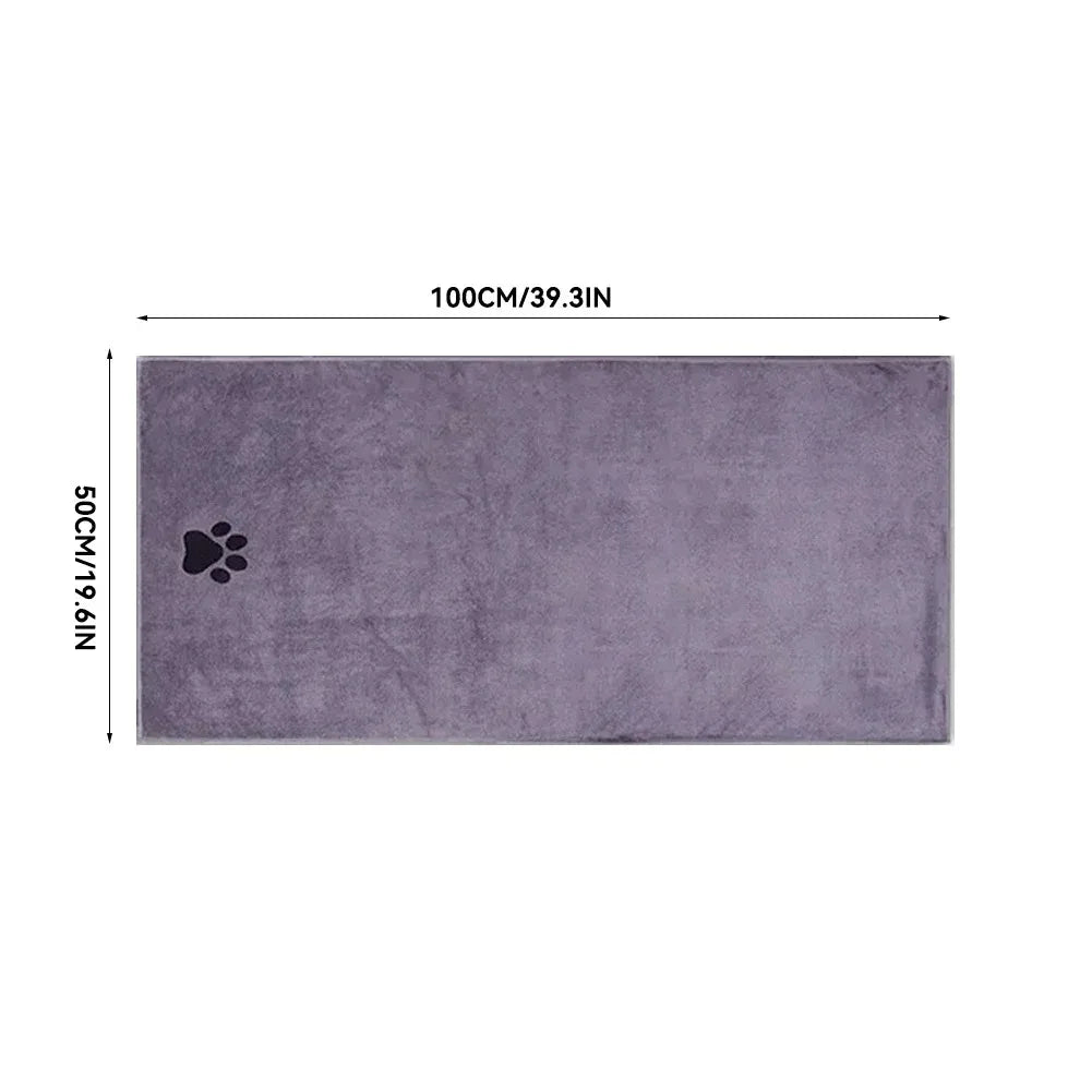 Absorbent Microfiber Dog Bath Towel, Quick-Dry Pet Towel
