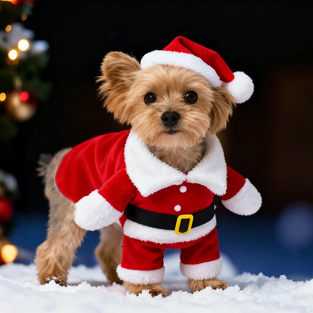 Dog Santa Claus Christmas Costume for Small Dogs & Cats