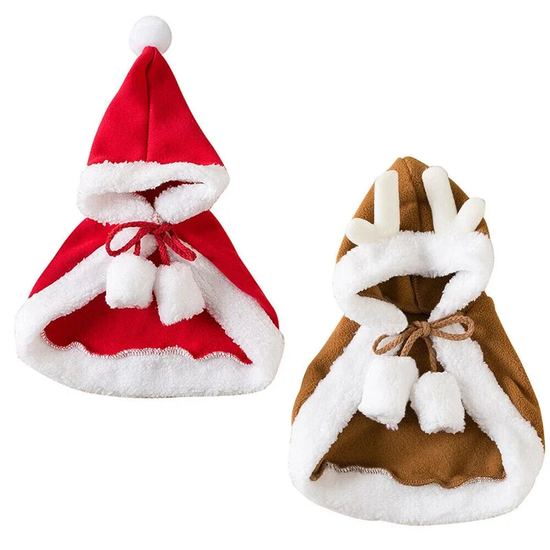 Santa Claus Cape Costume for Cats & Small Dogs, Christmas
