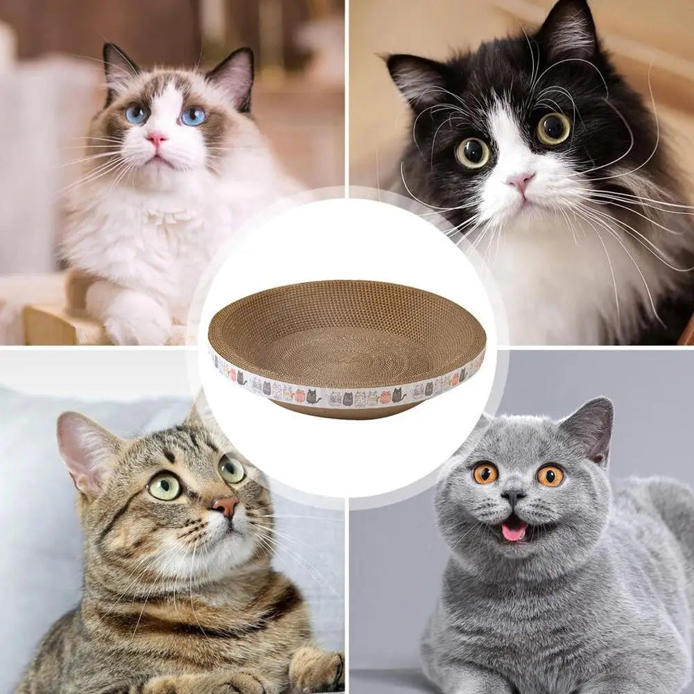 Corrugated Cat Scratcher Bed – Oval Cardboard Scratching Lounge Nest