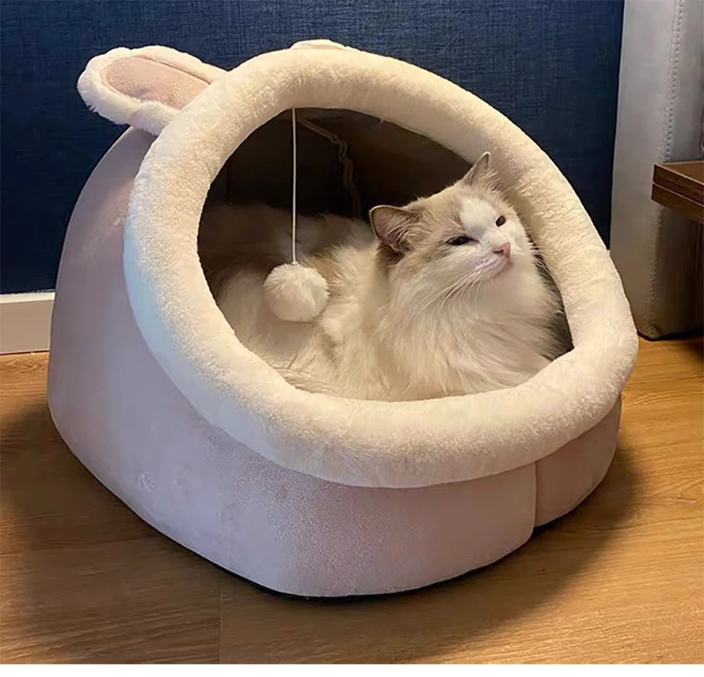 Self-Warming Pet Tent Cave Bed for Cats & Small Dogs, Washable