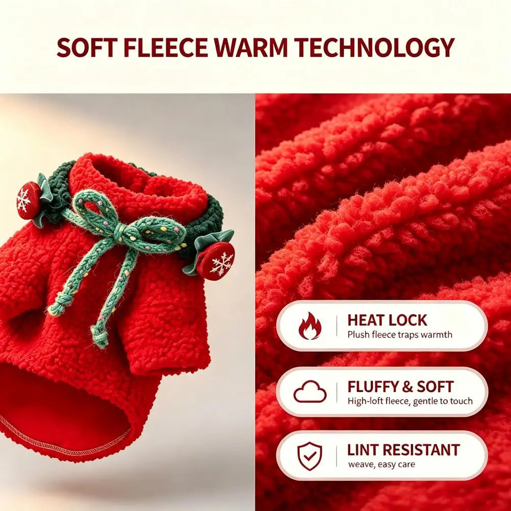 Christmas Red & Green Dog Sweater, Xmas Holiday Pet Clothes