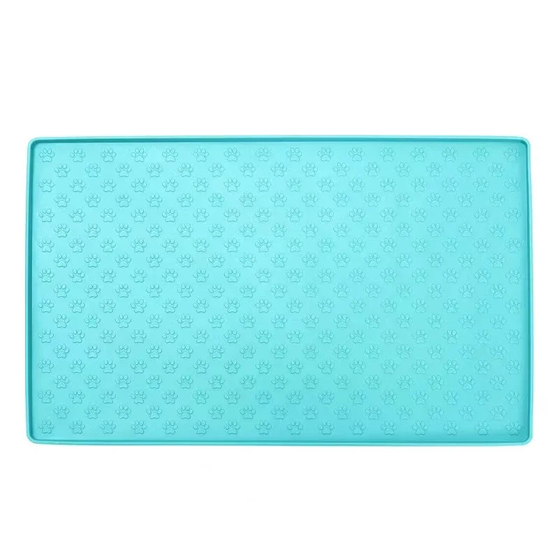 Waterproof Silicone Pet Food Mat, Non-Slip Bowl Placemat for Dogs