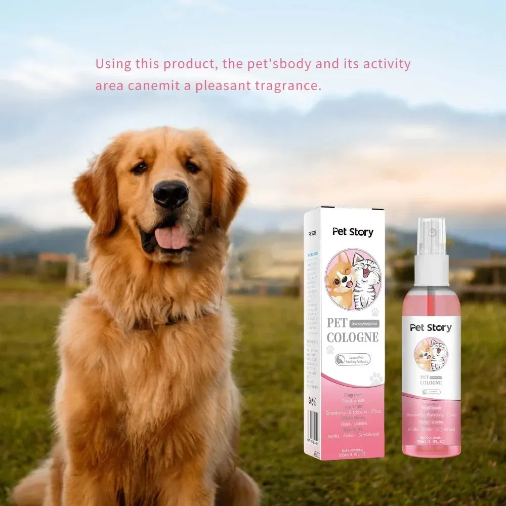 Long-Lasting Pet Cologne Deodorizing Spray for Dogs & Cats, 100ml