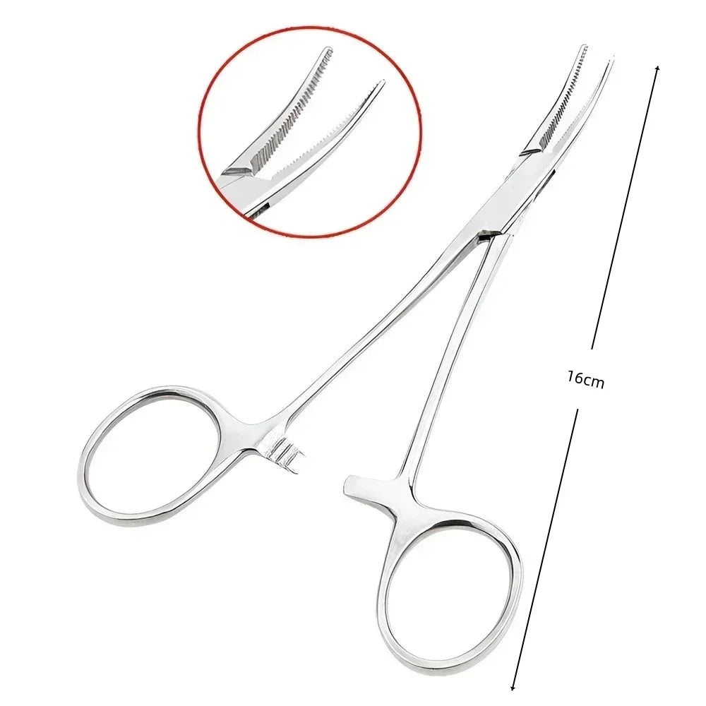 Curved Stainless Steel Pet Hemostat for Ear Hair Removal & Grooming