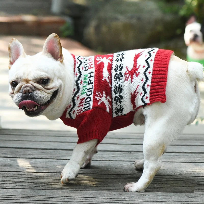 Soft Warm Christmas Turtleneck Dog Sweater for Small Dogs