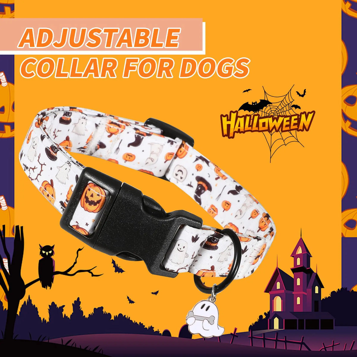 Halloween Pet Neck Ruff Collar, Costume Accessory for Dogs & Cats
