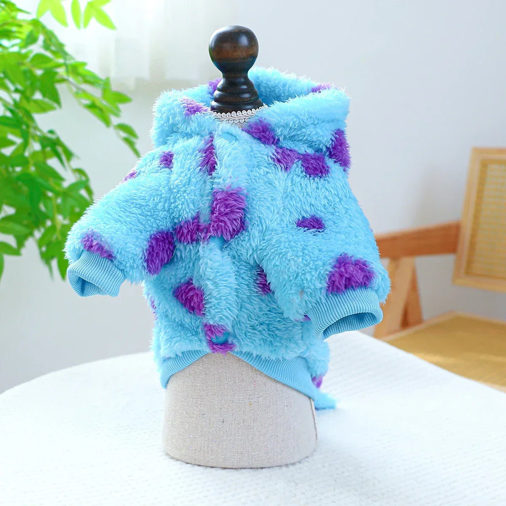 Cartoon Four-Leg Cotton Coat for Dogs & Cats, Warm Fall Pet Outfit