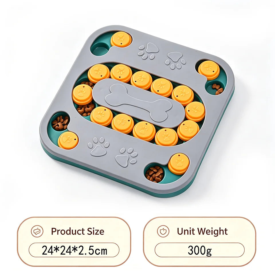 Dog Puzzle Slow Feeder Bowl – Interactive Treat Toy for Dogs & Cats