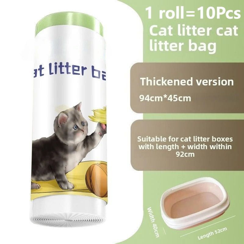 Extra-Thick Jumbo Cat Litter Pan Liners with Drawstring