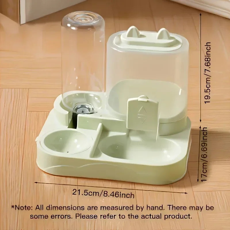 Automatic Gravity Pet Feeder & Water Dispenser Dual Bowl Set