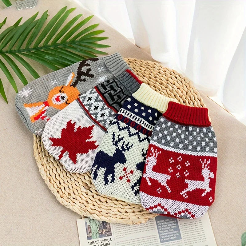 Christmas Knit Sweater for Dogs & Cats, Holiday Pullover